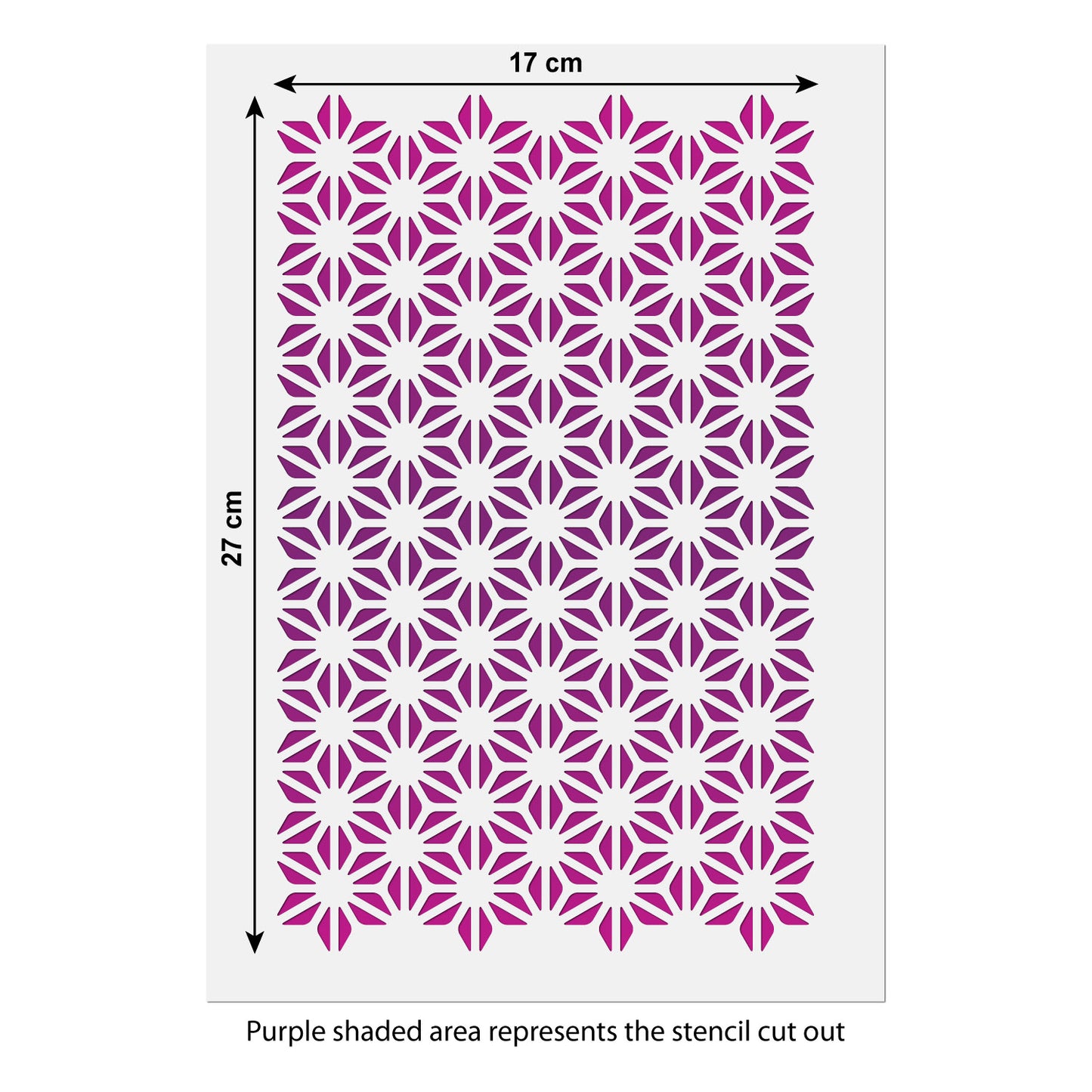 CraftStar Asanoha Pattern Stencil Size Guide
