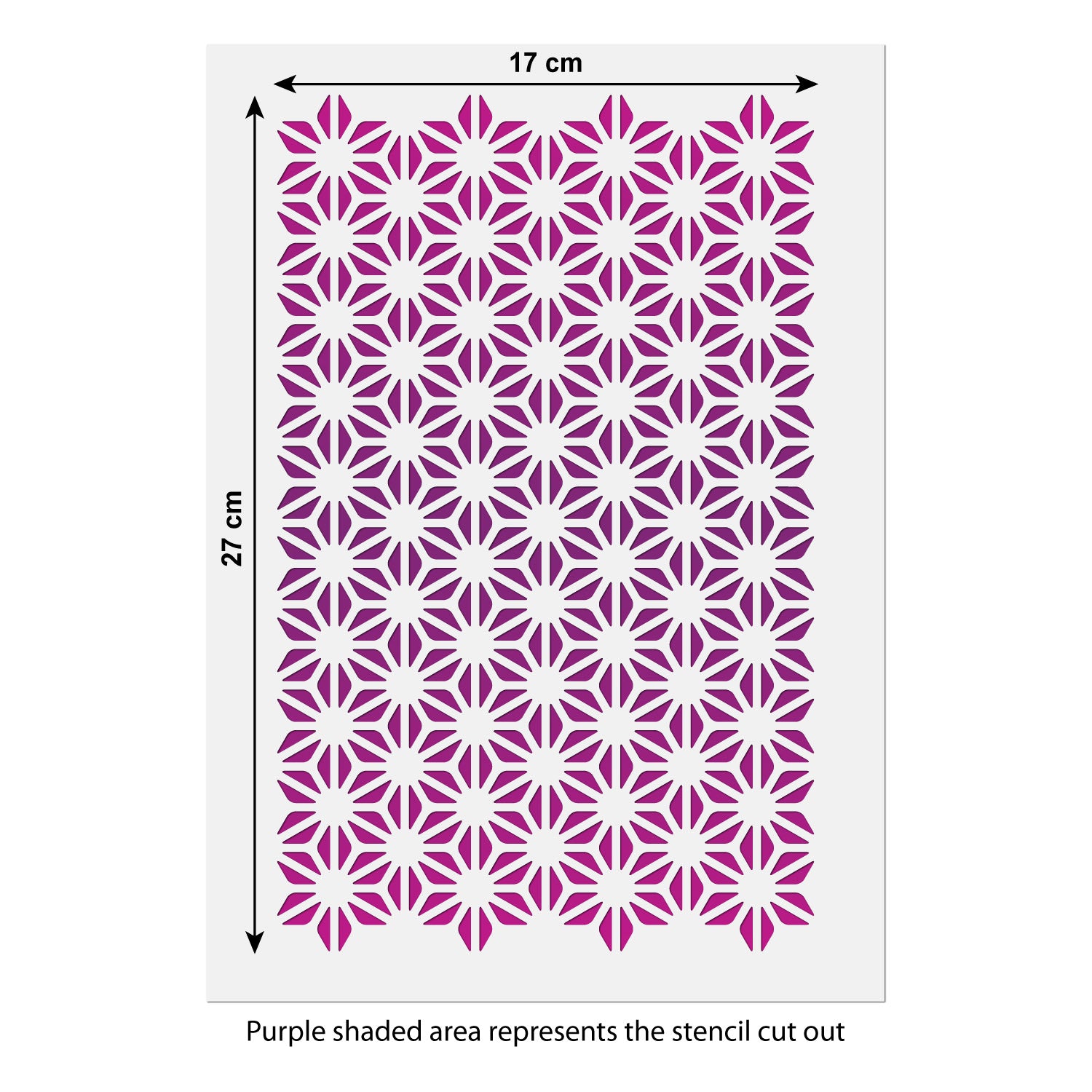CraftStar Asanoha Pattern Stencil Size Guide