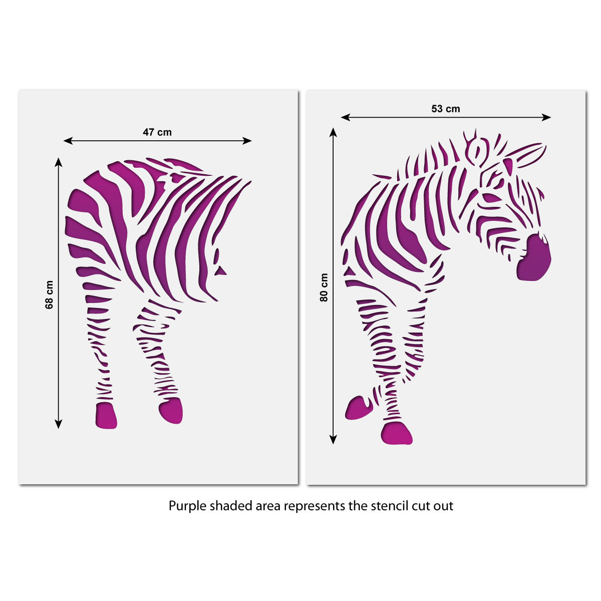 CraftStar Zebra Wall Stencil - Extra Large Size