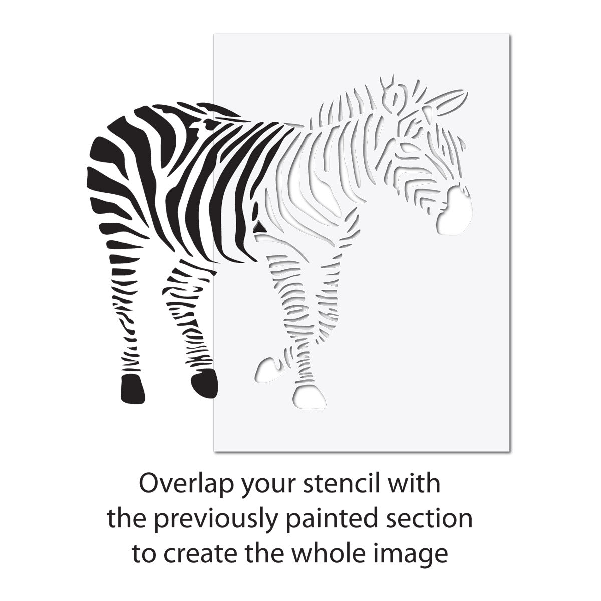 CraftStar Zebra Wall Stencil - Extra Large Stencil Alignment Guide