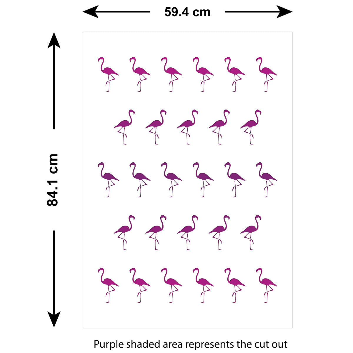 CraftStar Flamingo Wall Stencil Size Guide