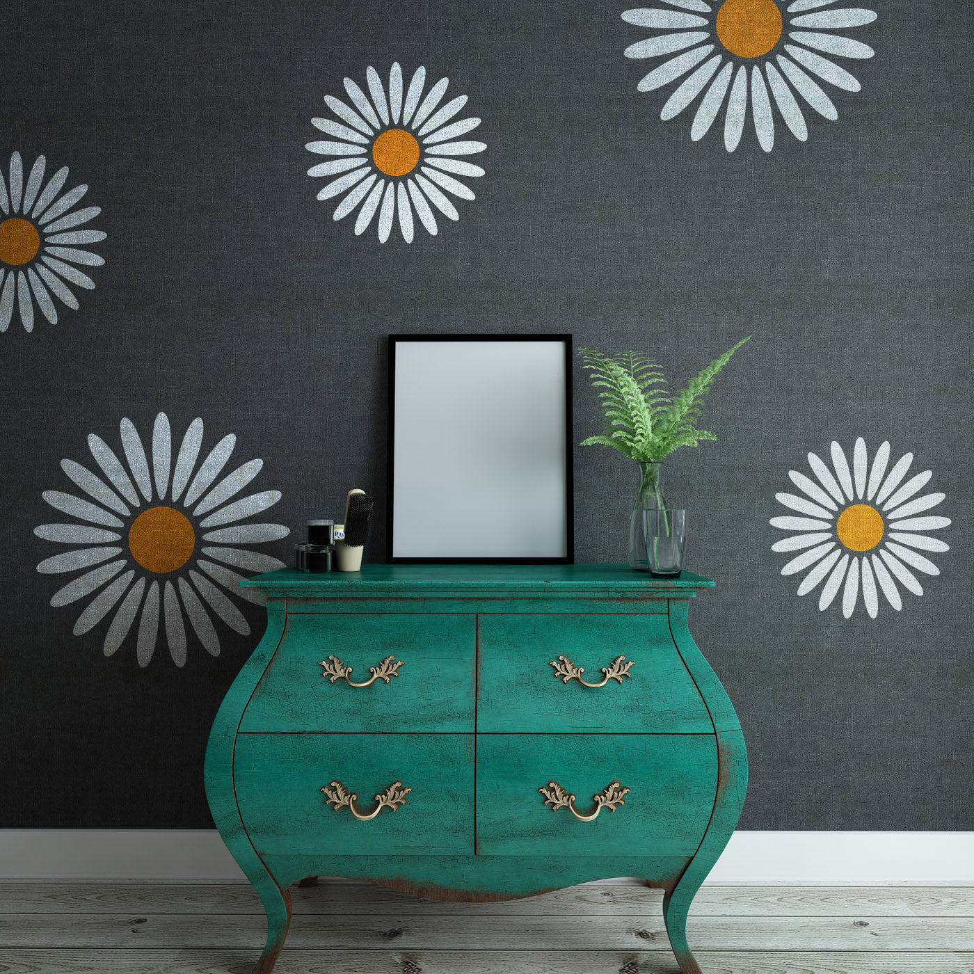 CraftStar Daisy Wall Stencil - Mixed Sizes