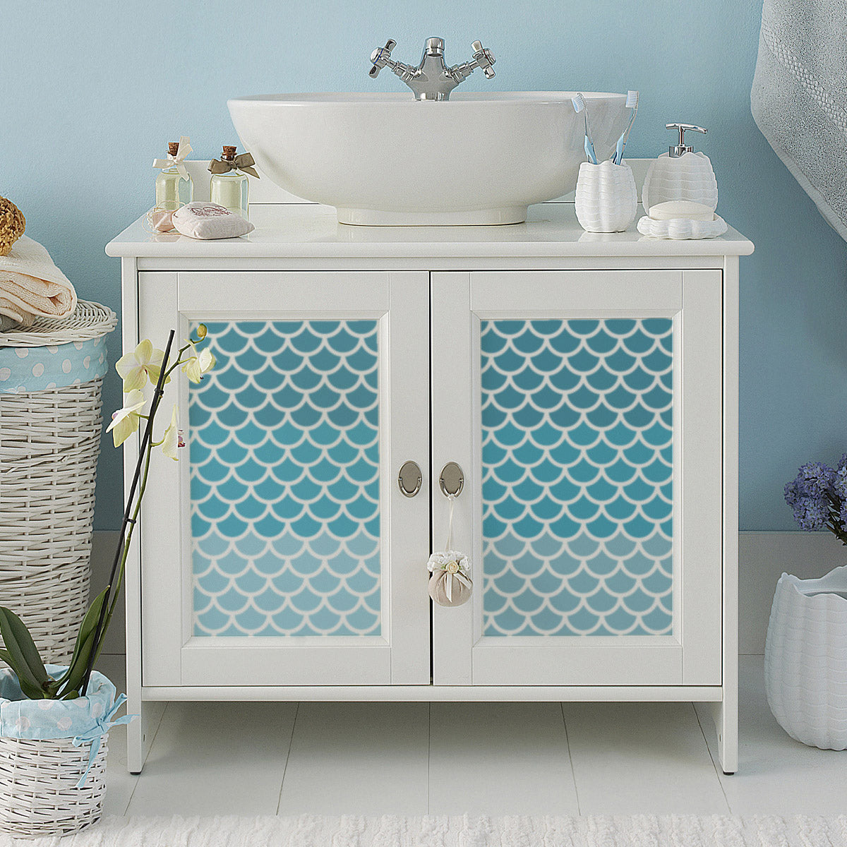CraftStar Large Mermaid Scales Pattern Stencil on wood