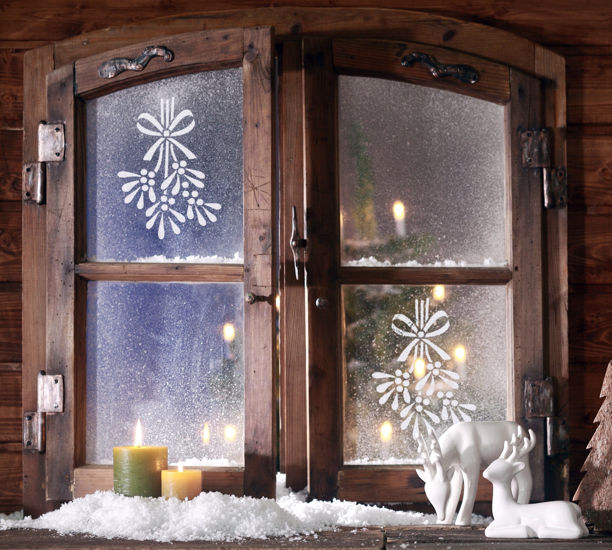 Craftstar Mistletoe Stencil on Window