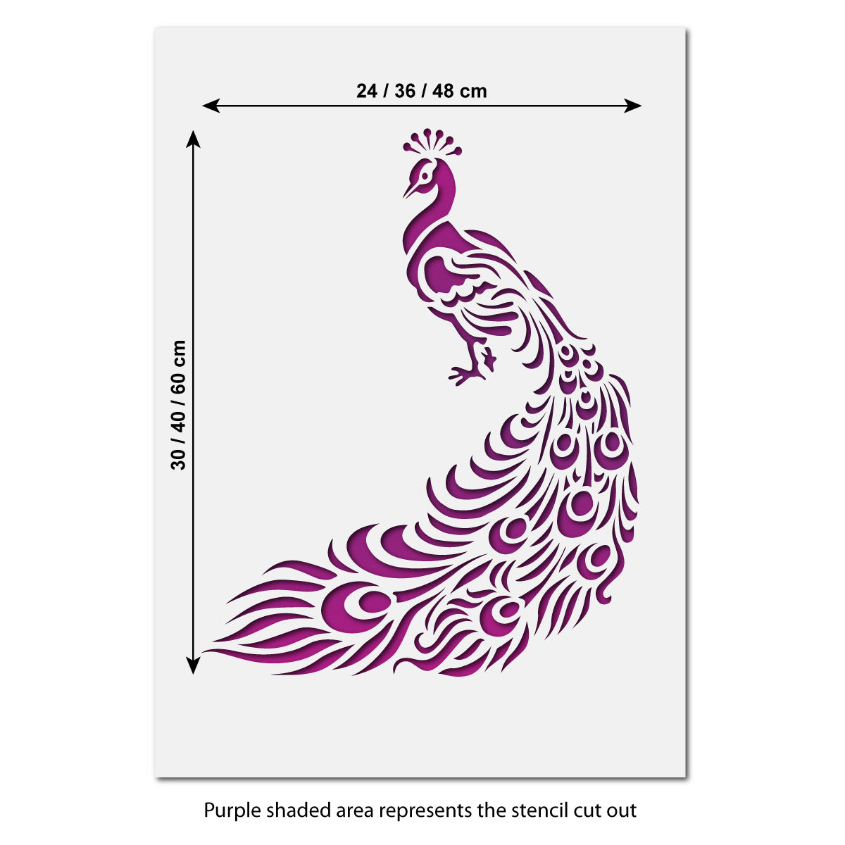 CraftStar Peacock Stencil - Sizes