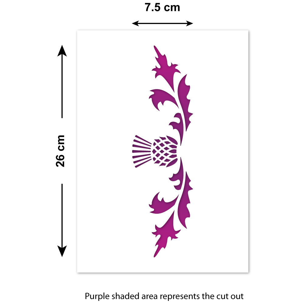 CraftStar Thistle Border Stencil - A4 Size Guide