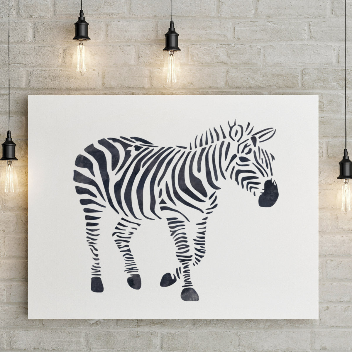 CraftStar Zebra Wall Stencil on Canvas