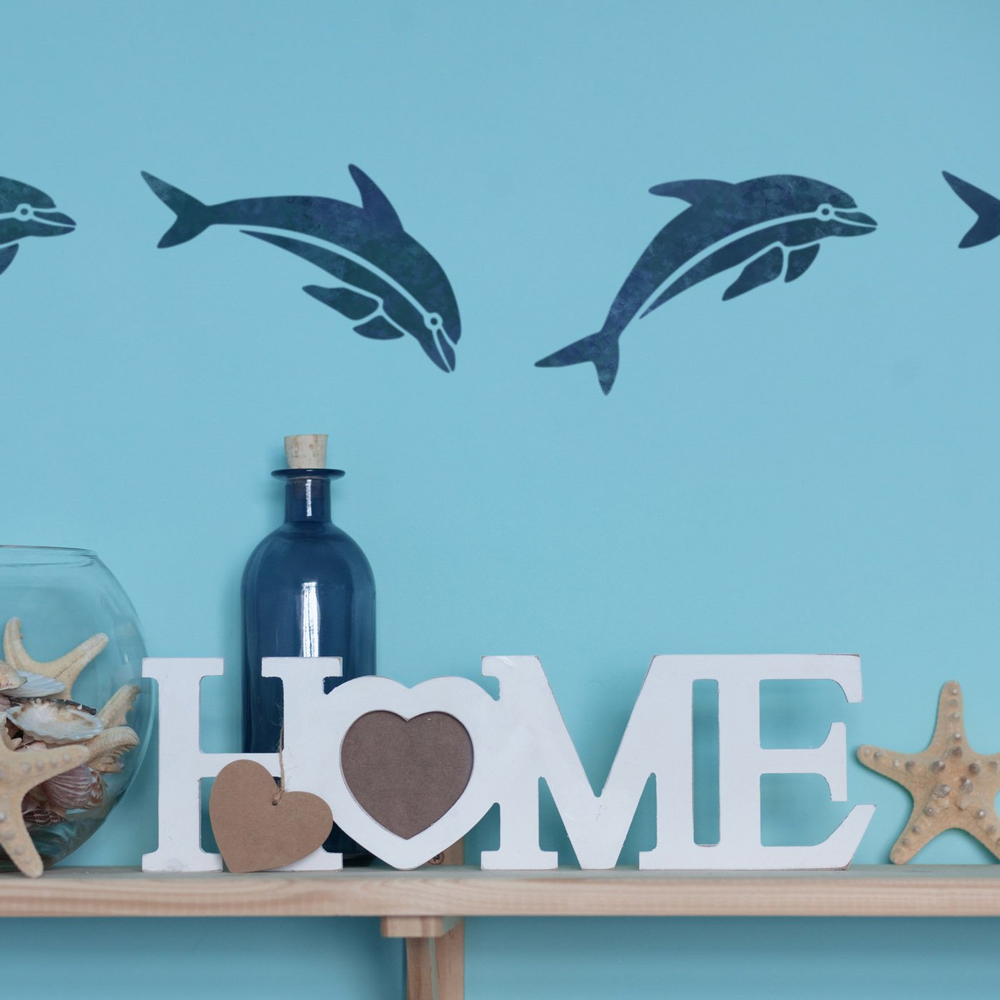 Craftstar Dolphin Stencil on wall