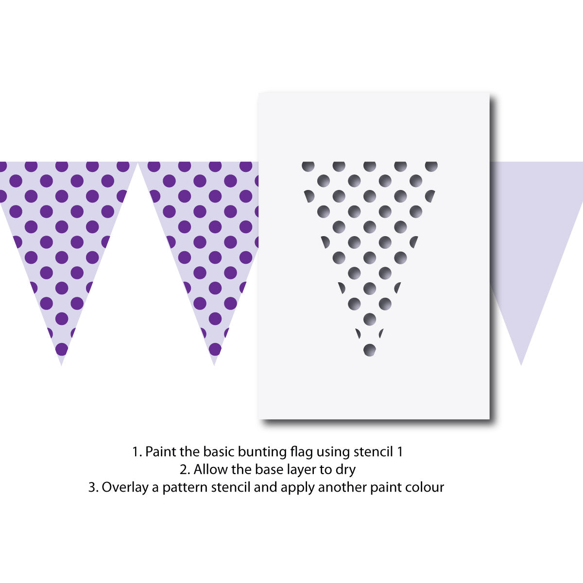 CraftStar Polka Dot Bunting Stencil Set