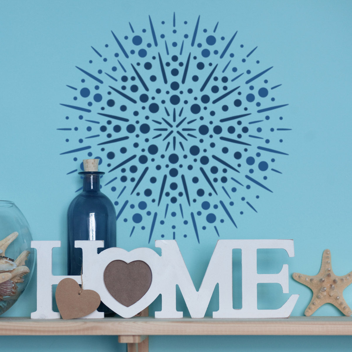 CraftStar Firework Mandala Stencil in Blues