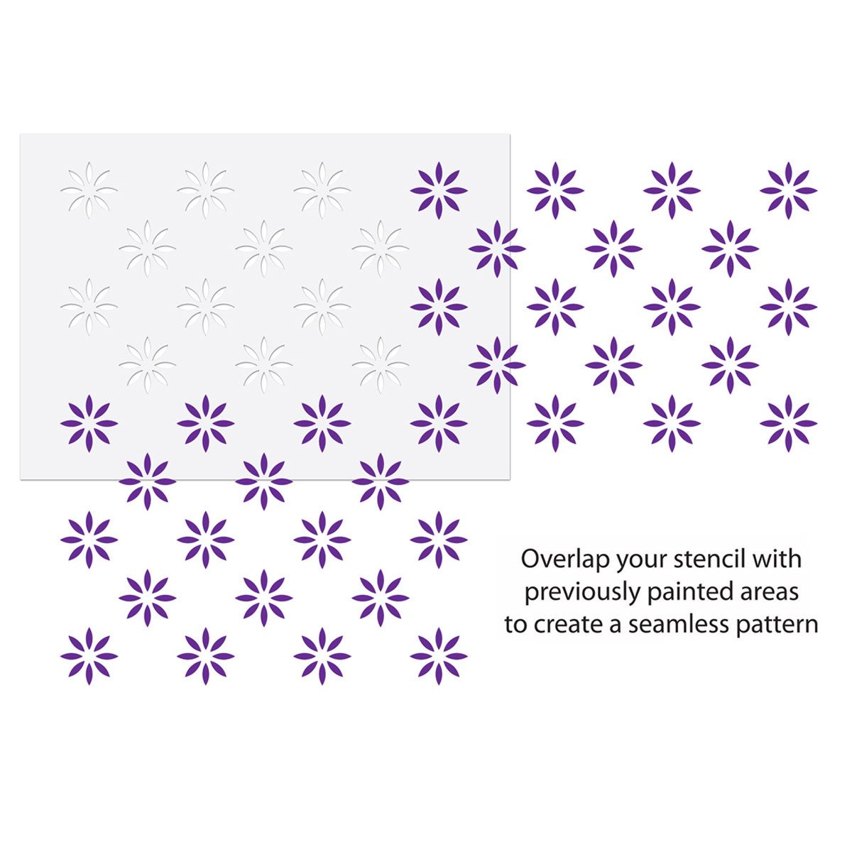 CraftStar 5 cm Flower Pattern Wall Stencil Layout