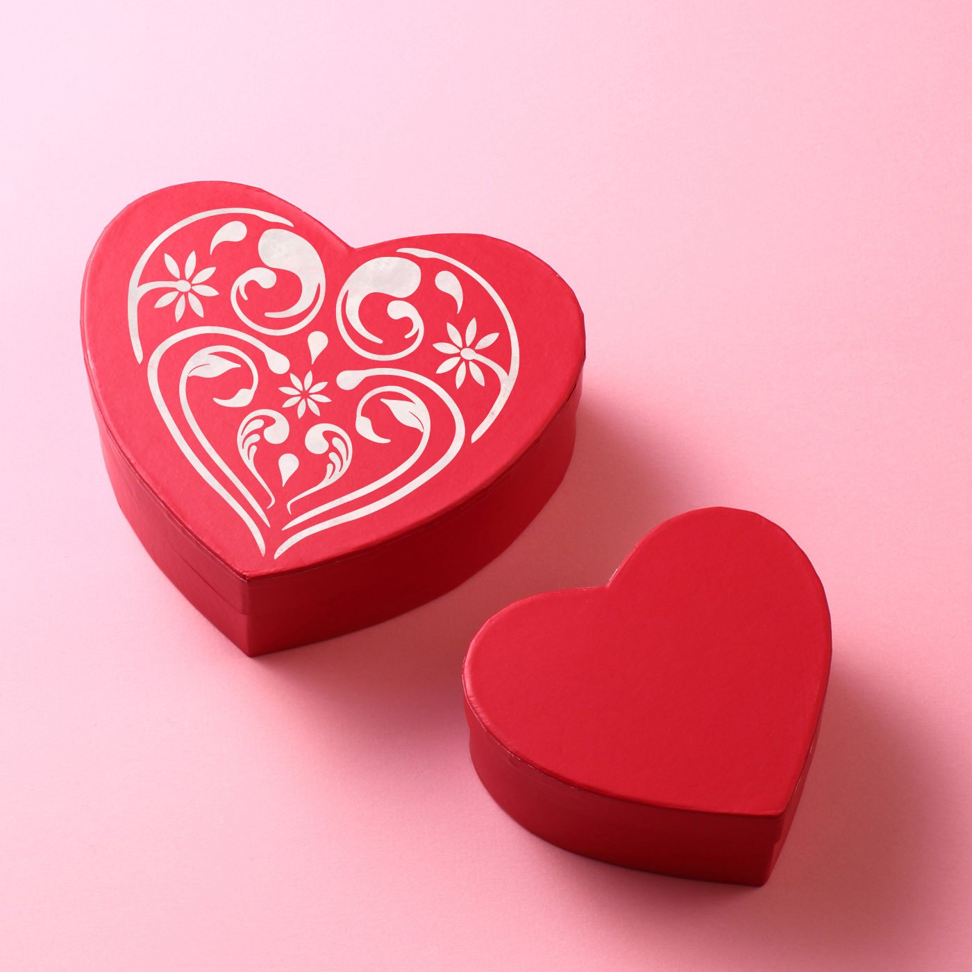 Small Flourish & Flower Pattern Heart Stencil
