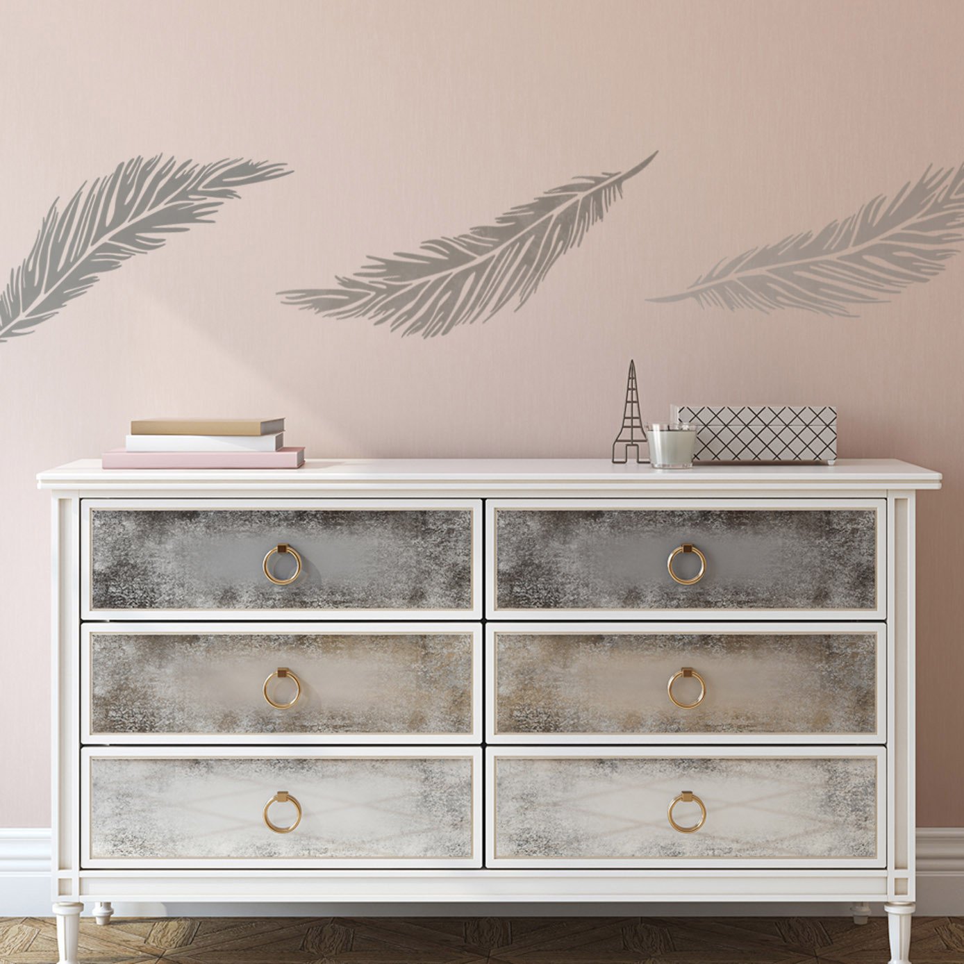 CraftStar Large Feather Wall Stencil