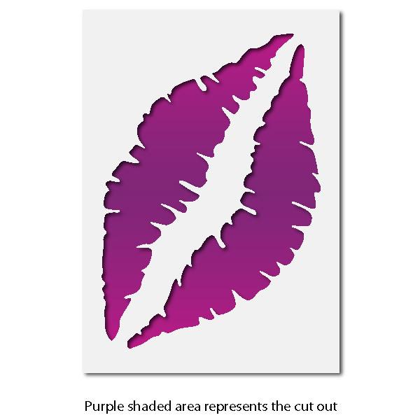 Lip Print Wall Stencil Layout