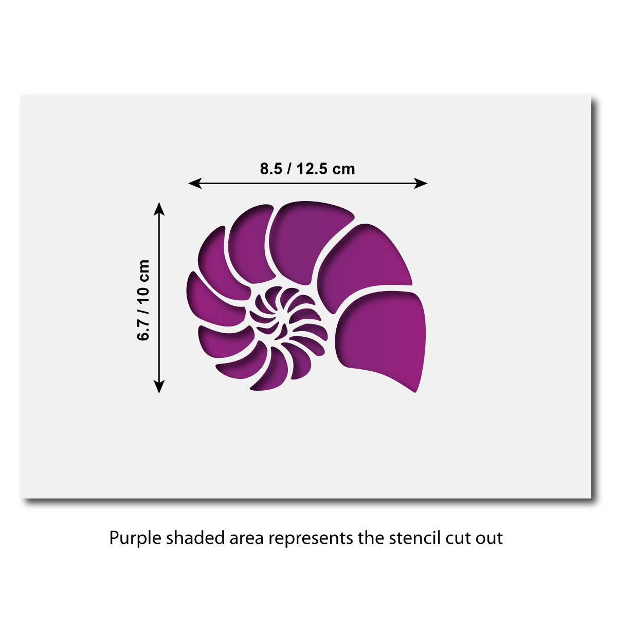 CraftStar Nautilus Shell Stencil - Size Guide