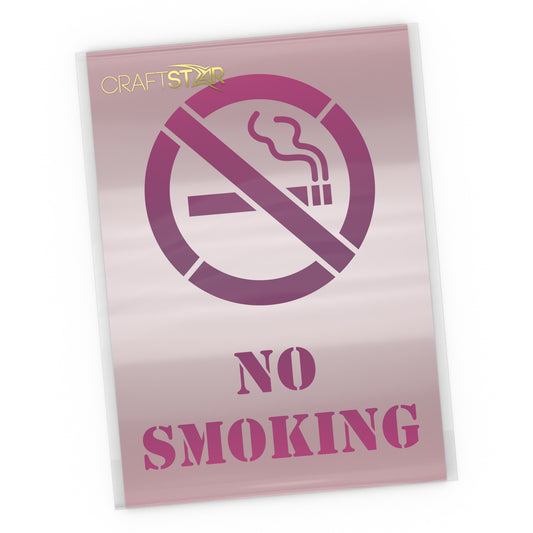 No Smoking Sign Stencil - Health and Safety Template