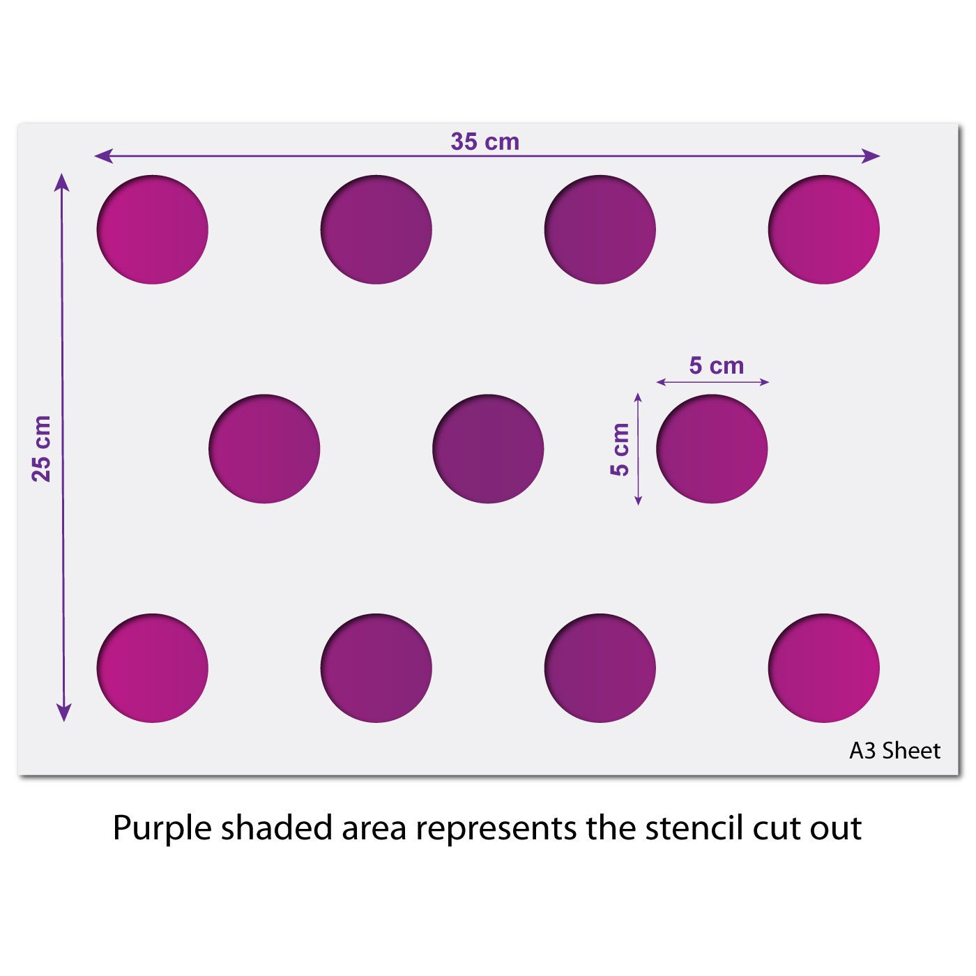 Small Polka Dot Seamless Pattern Stencil Size Guide