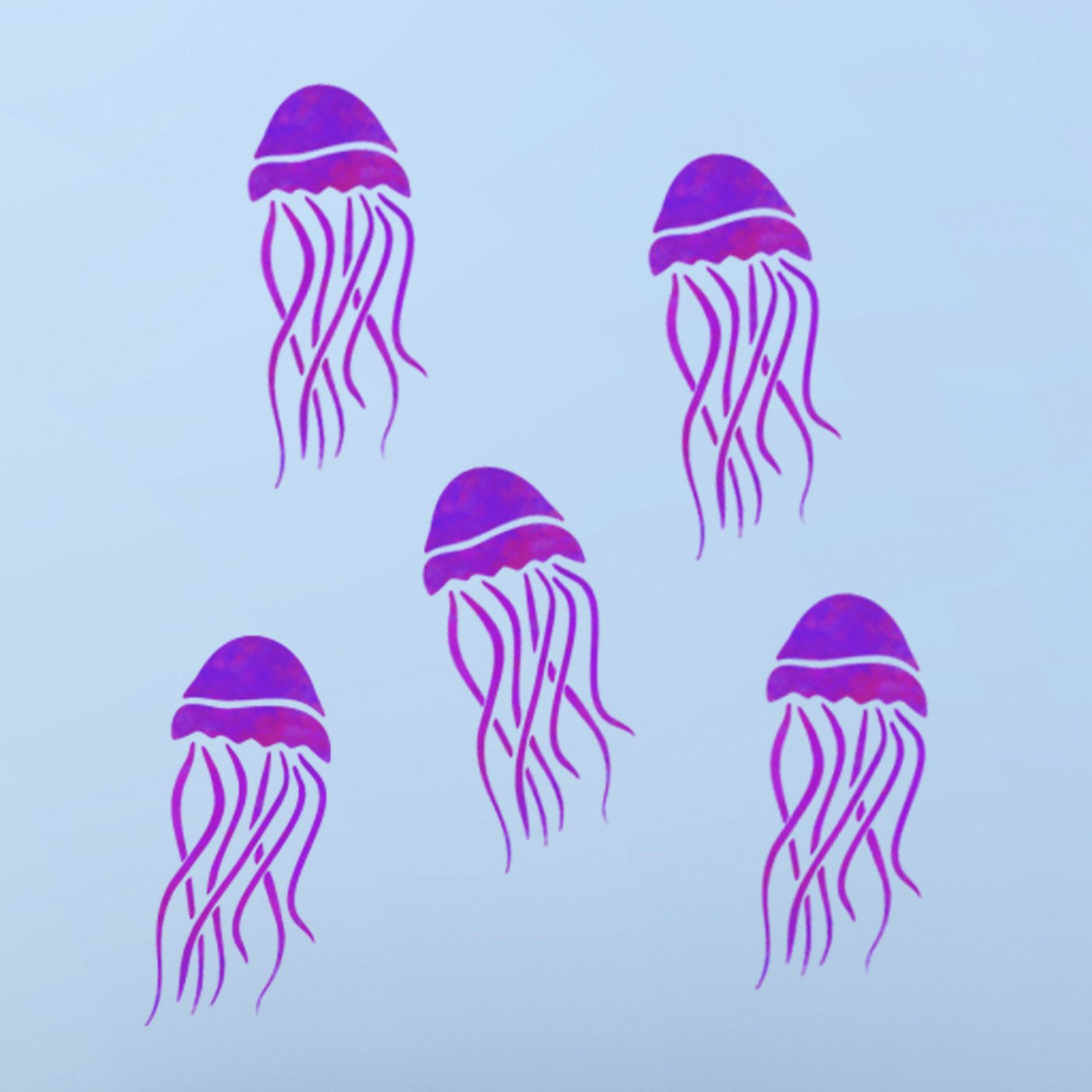 Craftstar Jellyfish Stencils on wall