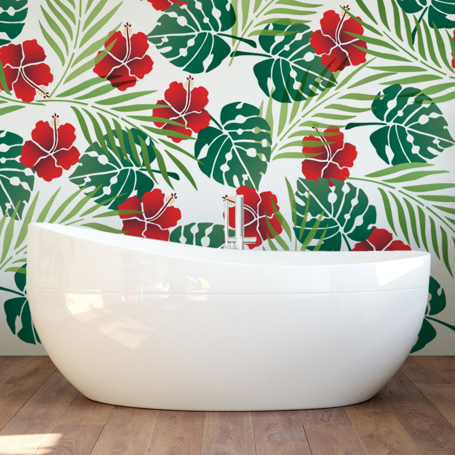 CraftStar Tropical Flowers and Leaves Stencil Set