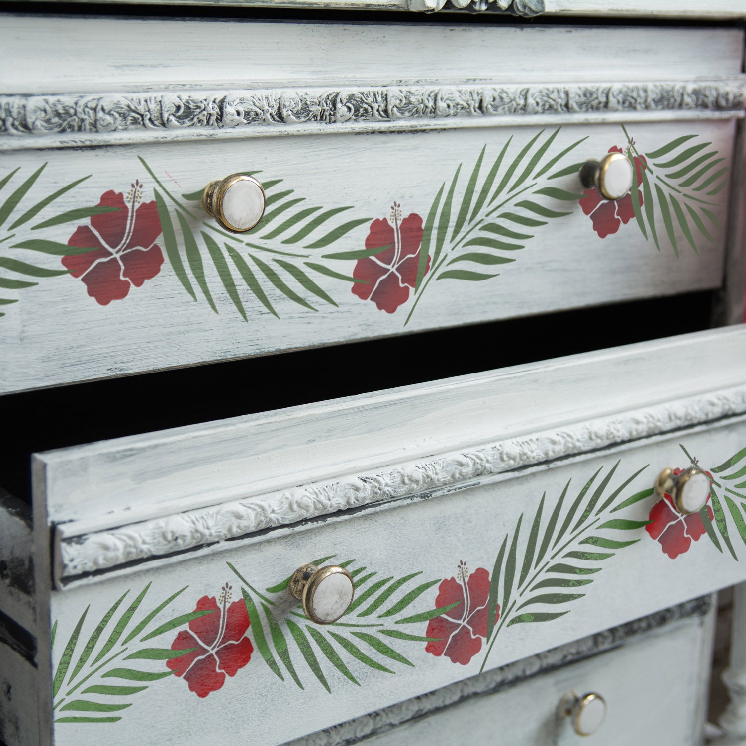 CraftStar Tropical Flowers and Leaves Stencil Set