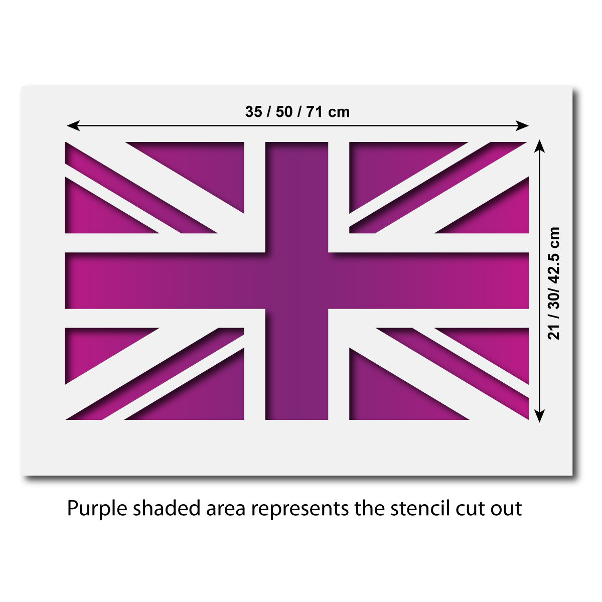 CraftStar Union Jack Stencil - Size Guide