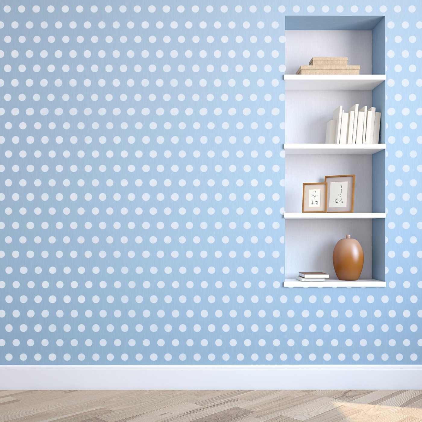 Small Polka Dot Seamless Pattern Stencil in white