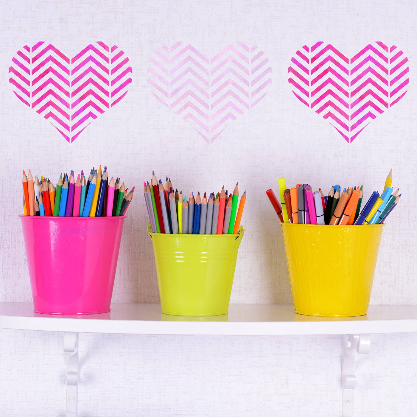 Chevron Pattern Heart Stencil