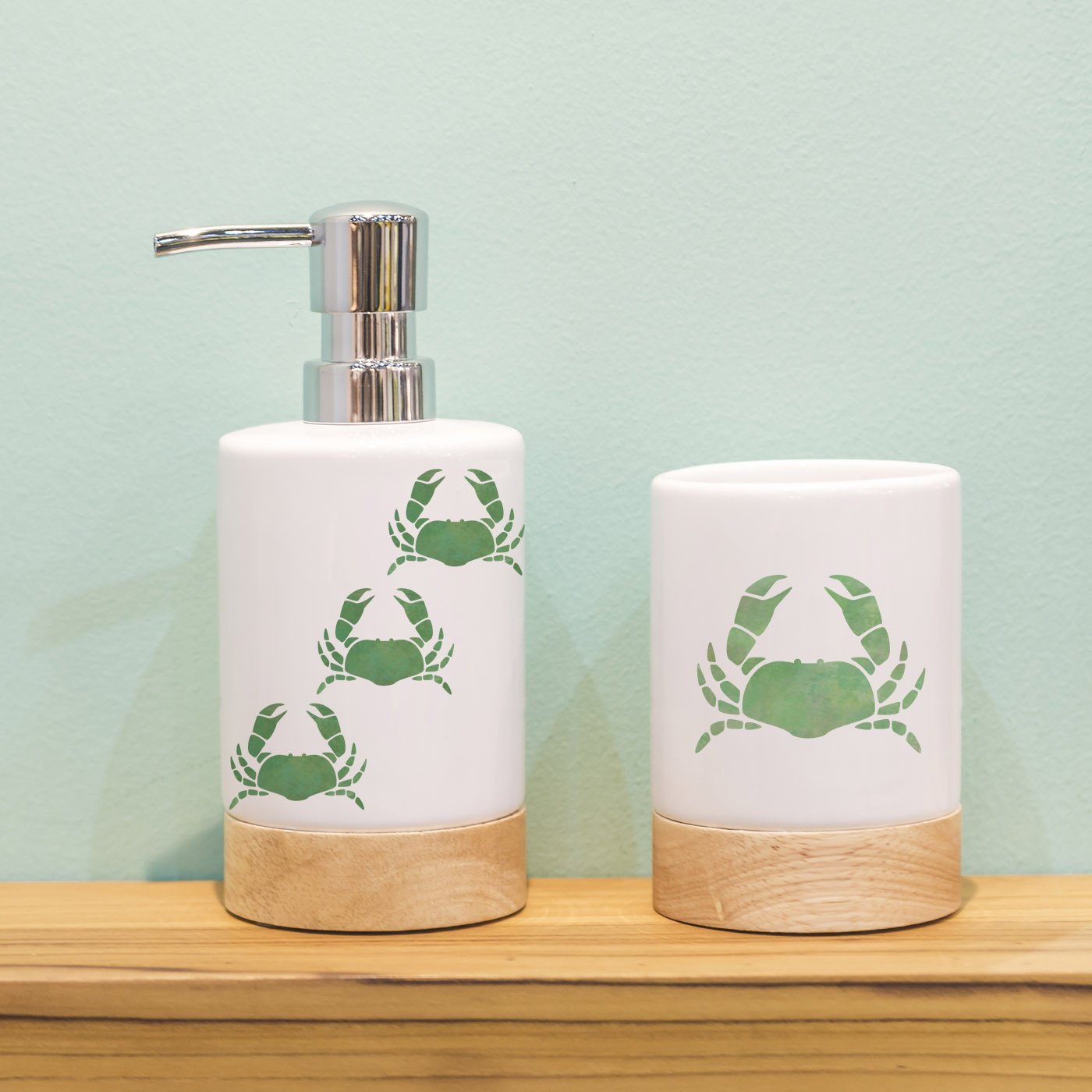 Craftstar Crab Stencils in bathroom