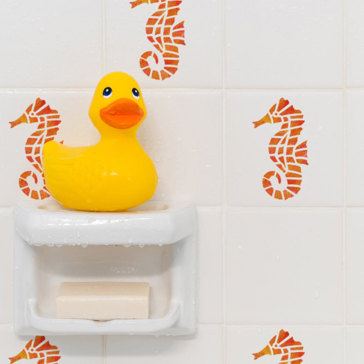 Craftstar Sea Horse Stencil on Tiles