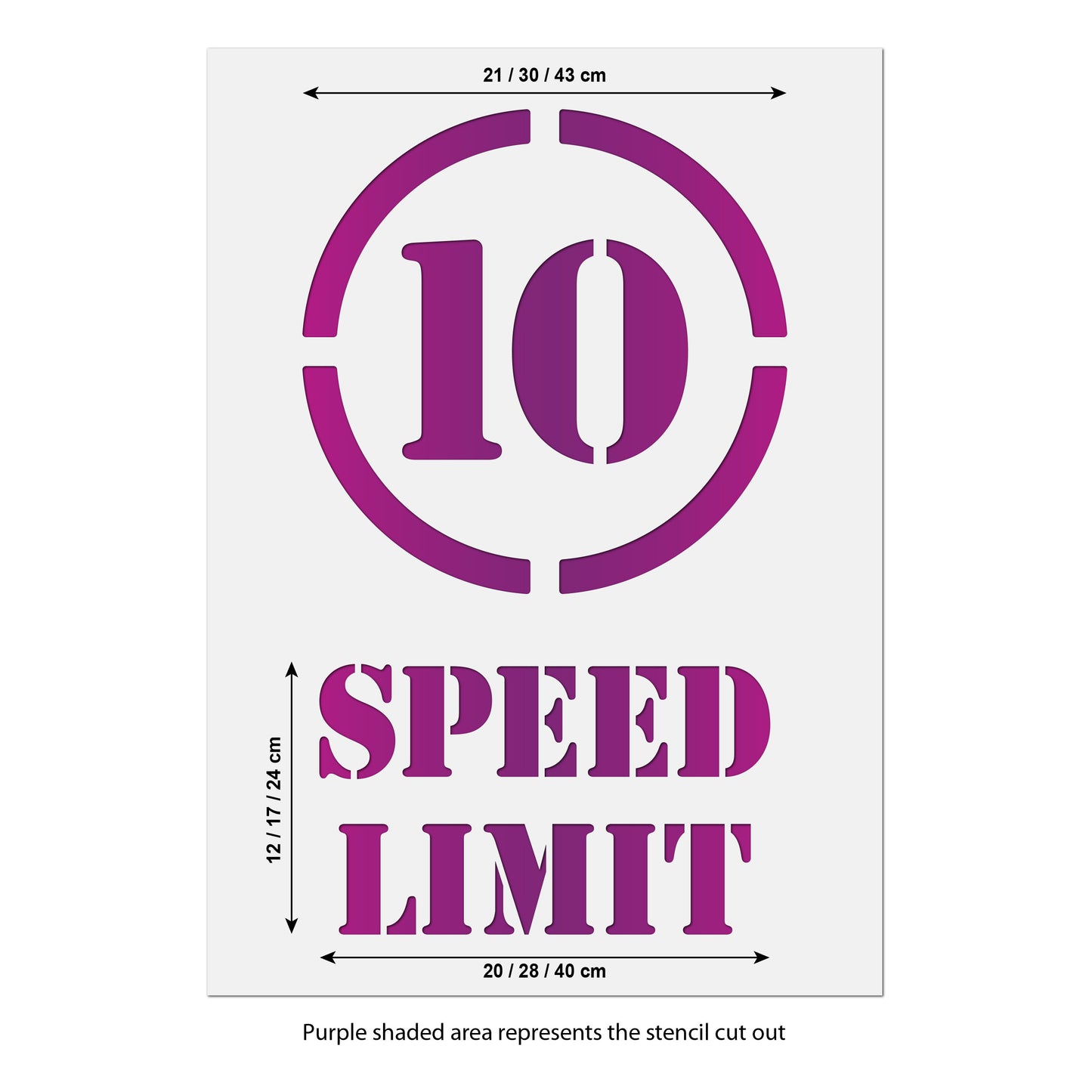 5mph Speed Limit Sign Stencil SIze Guide