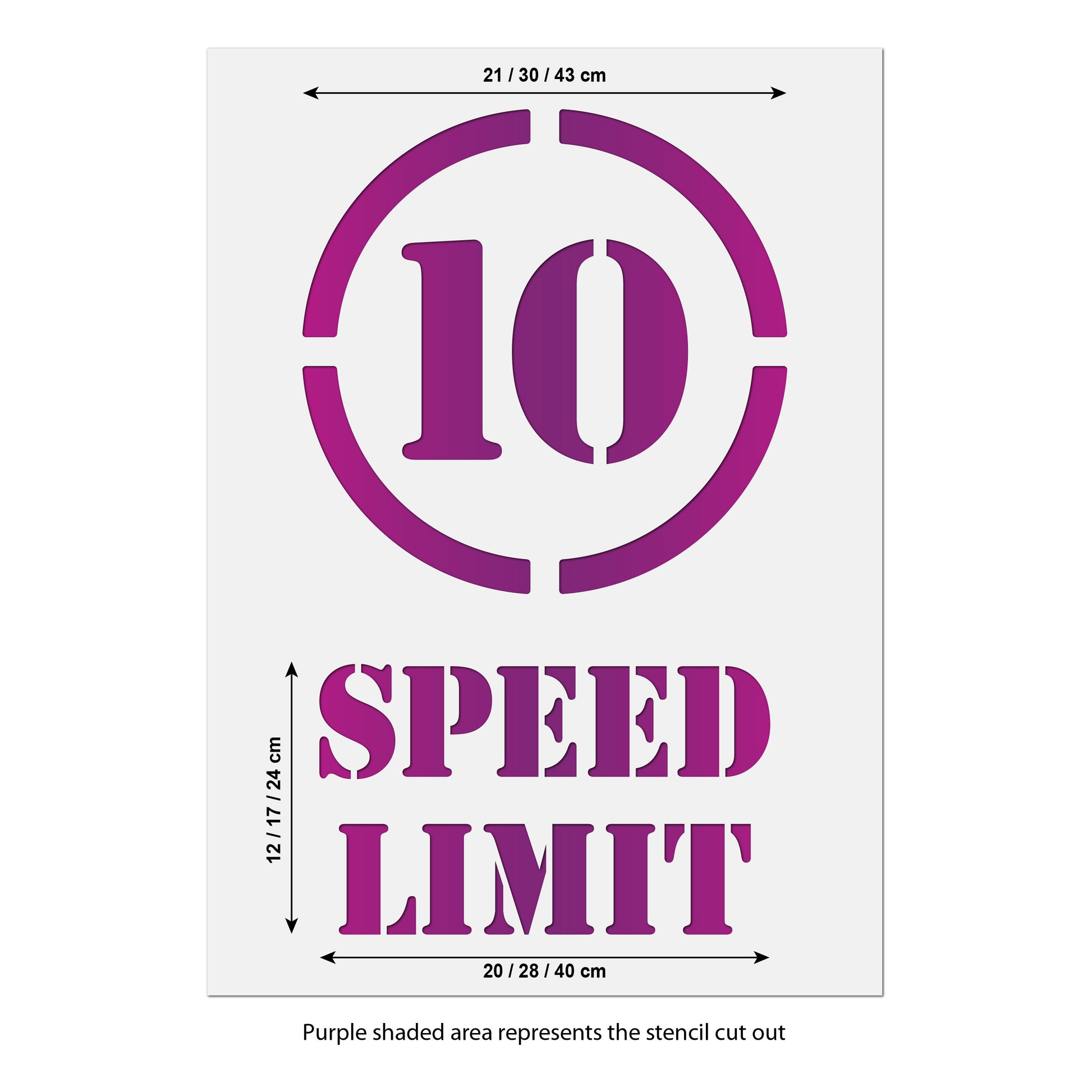 5mph Speed Limit Sign Stencil SIze Guide