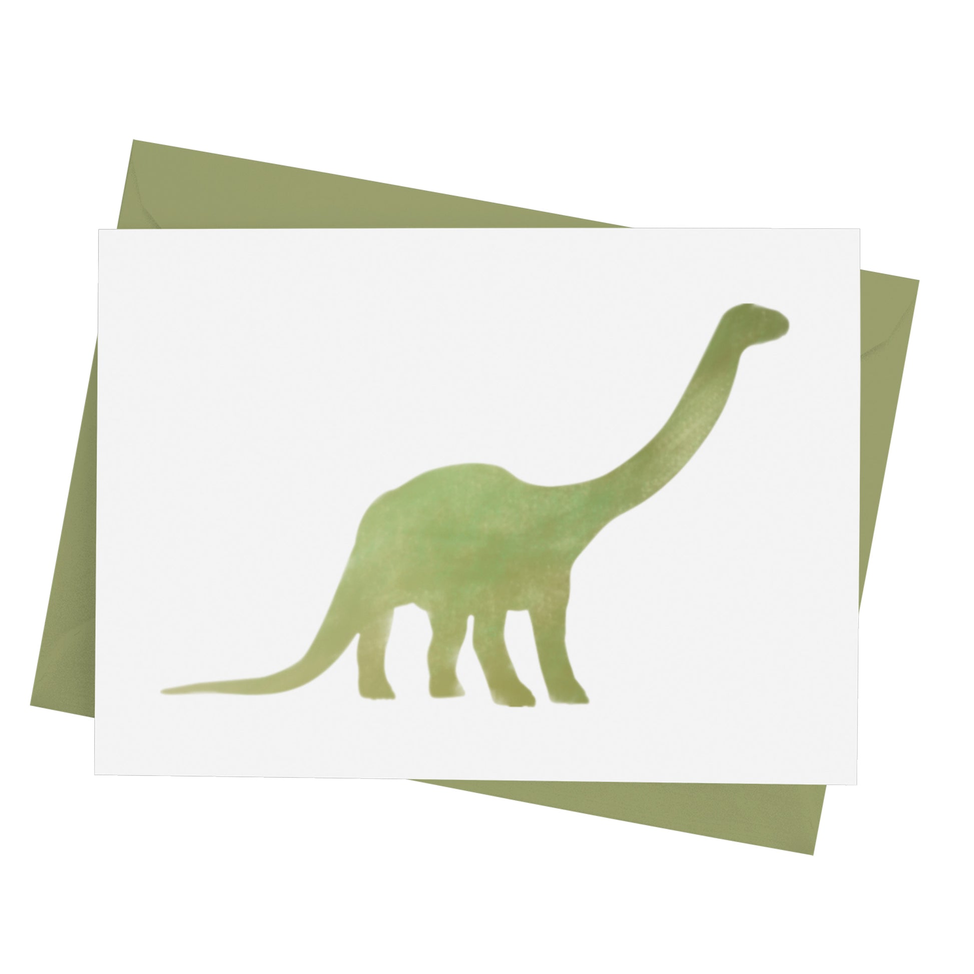 Brontosaurus dinosaur stencil template used to make card