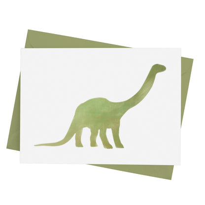 Brontosaurus dinosaur stencil template used to make card