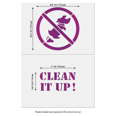 Clean it up stencil set by CraftStar size guide
