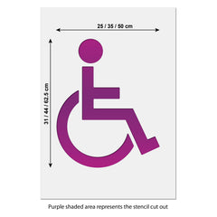 Disability Sign Stencil - Large International Wheelchair Icon Template