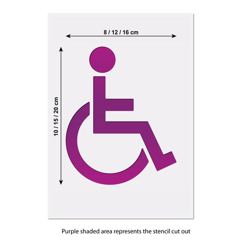 CraftStar Disability Sign Template - Wheelchair Stencil SIze Guide