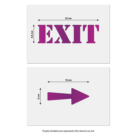 CraftStar Small Exit and Arrow Stencils size guide