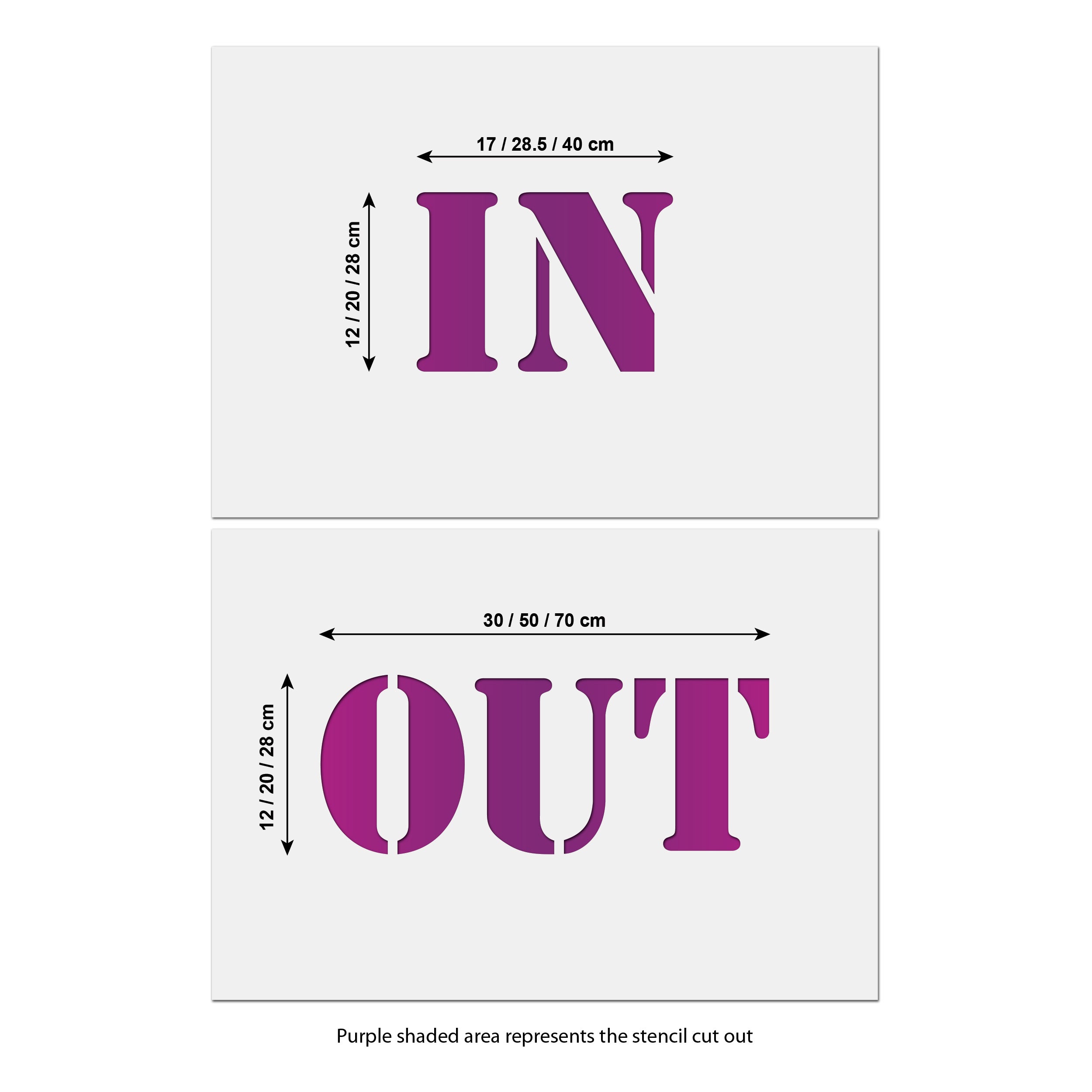 CraftStar In and OUt sign stencil size guide