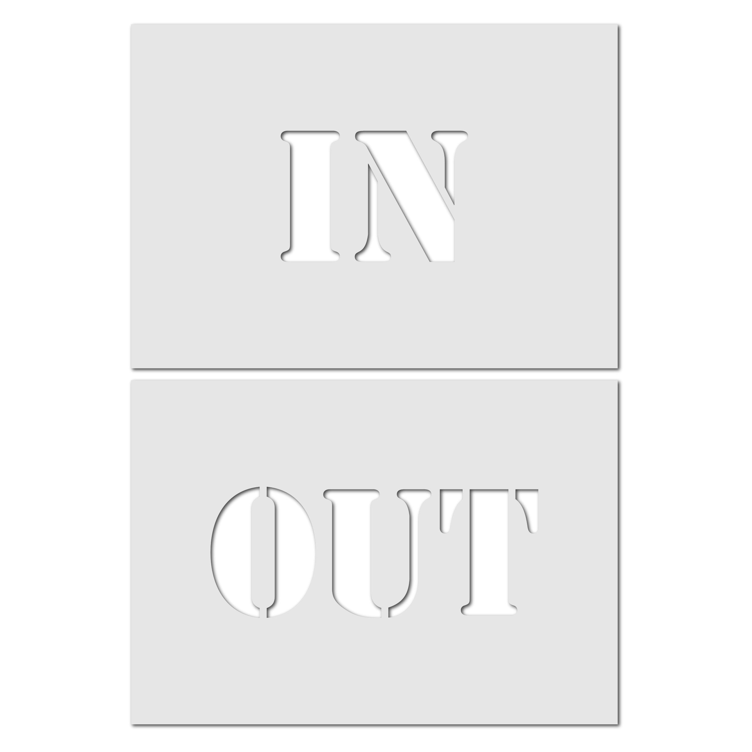 In / Out Stencil Sign Template - A4 Craft Template