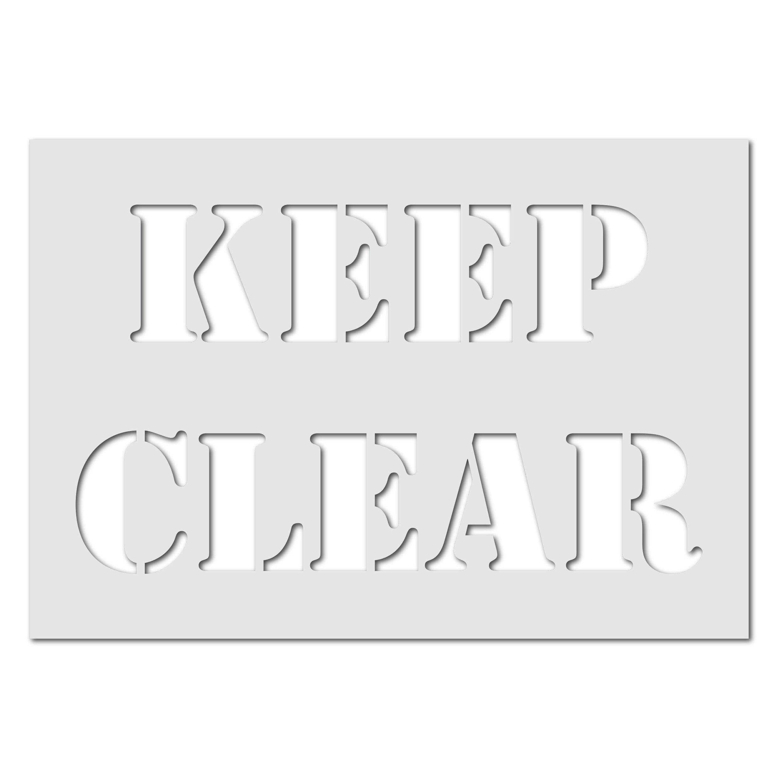 Keep Clear Sign Stencil - Large Keep Clear Template