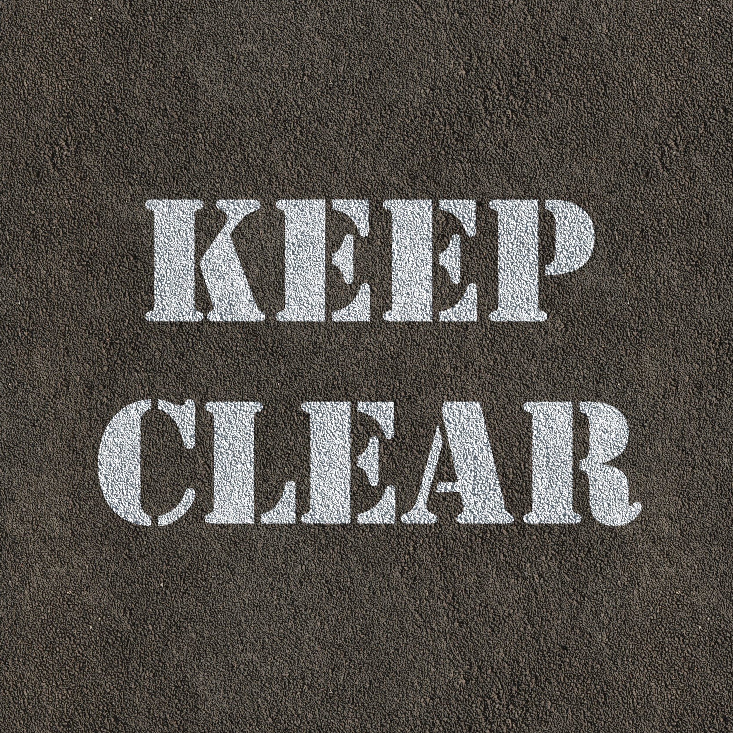 Keep Clear Sign Stencil - Large Keep Clear Template