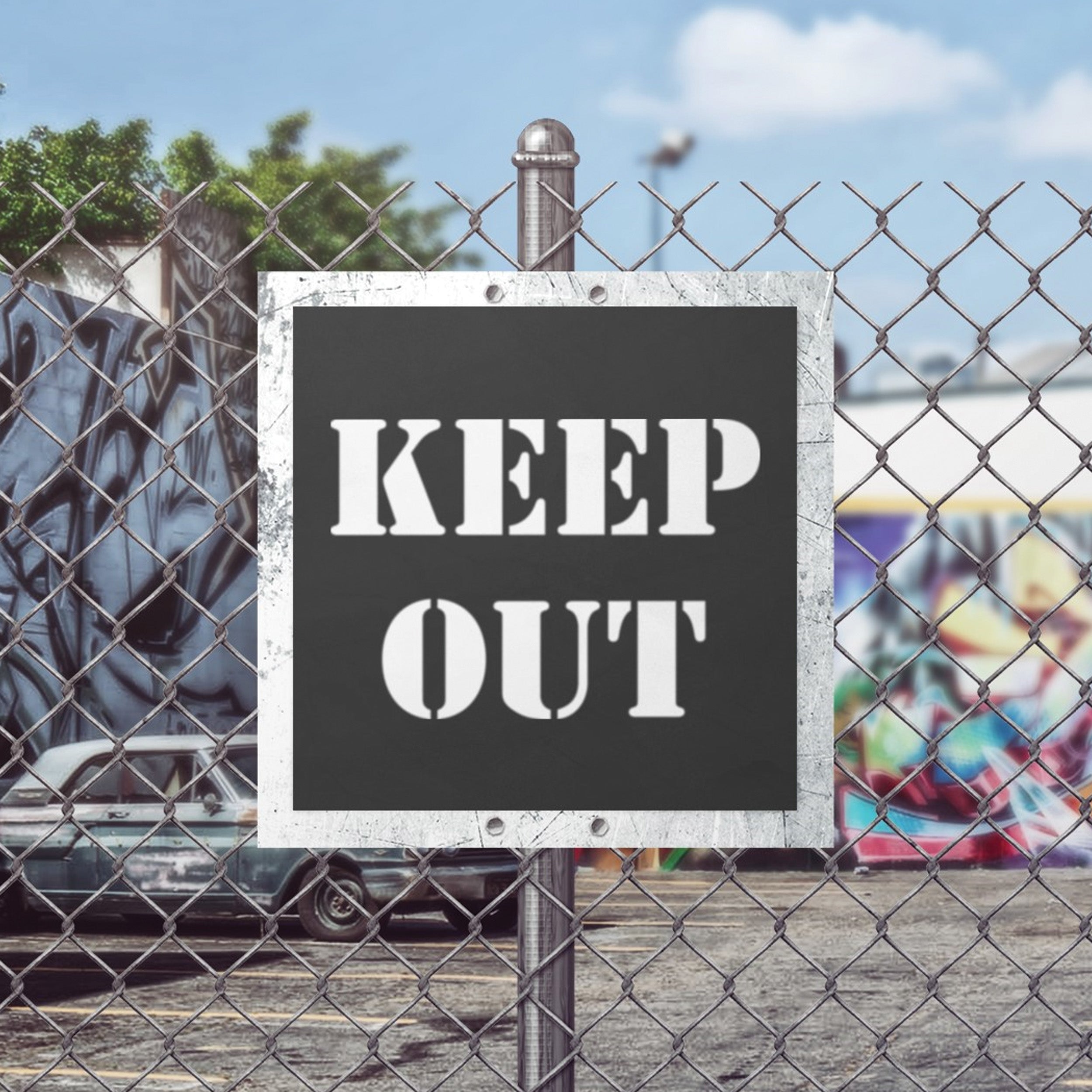 Keep Out Sign Stencil - Large Keep Out Template