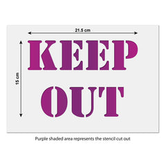 Keep Out Stencil - 21.5 x 15 cm - Sign Template