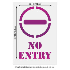 No Entry Symbol and Text Stencil Size Guide