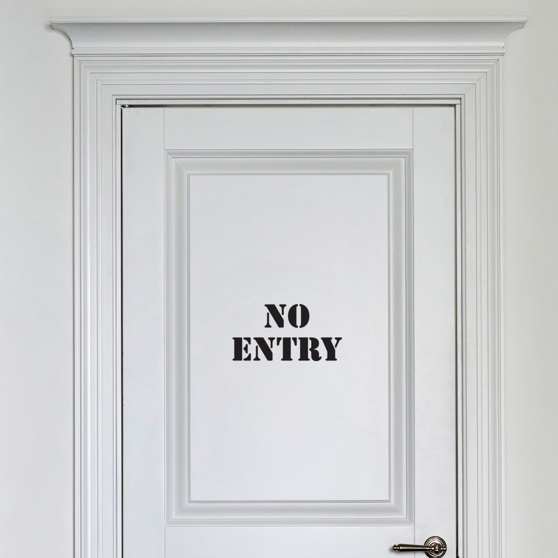 No entry stencil template used to make door sign