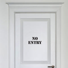 No entry stencil template used to make door sign
