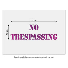 CraftStar No Trespassing Stencil size guide