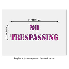 CraftStar No Trespassing stencil size guide
