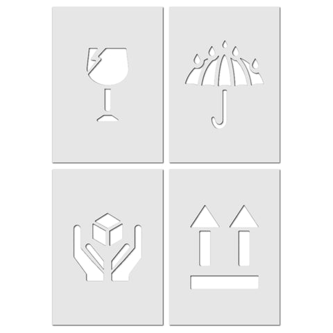 Fragile/ Handle With Care/ This Way Up / Keep Dry Icon Template Pack