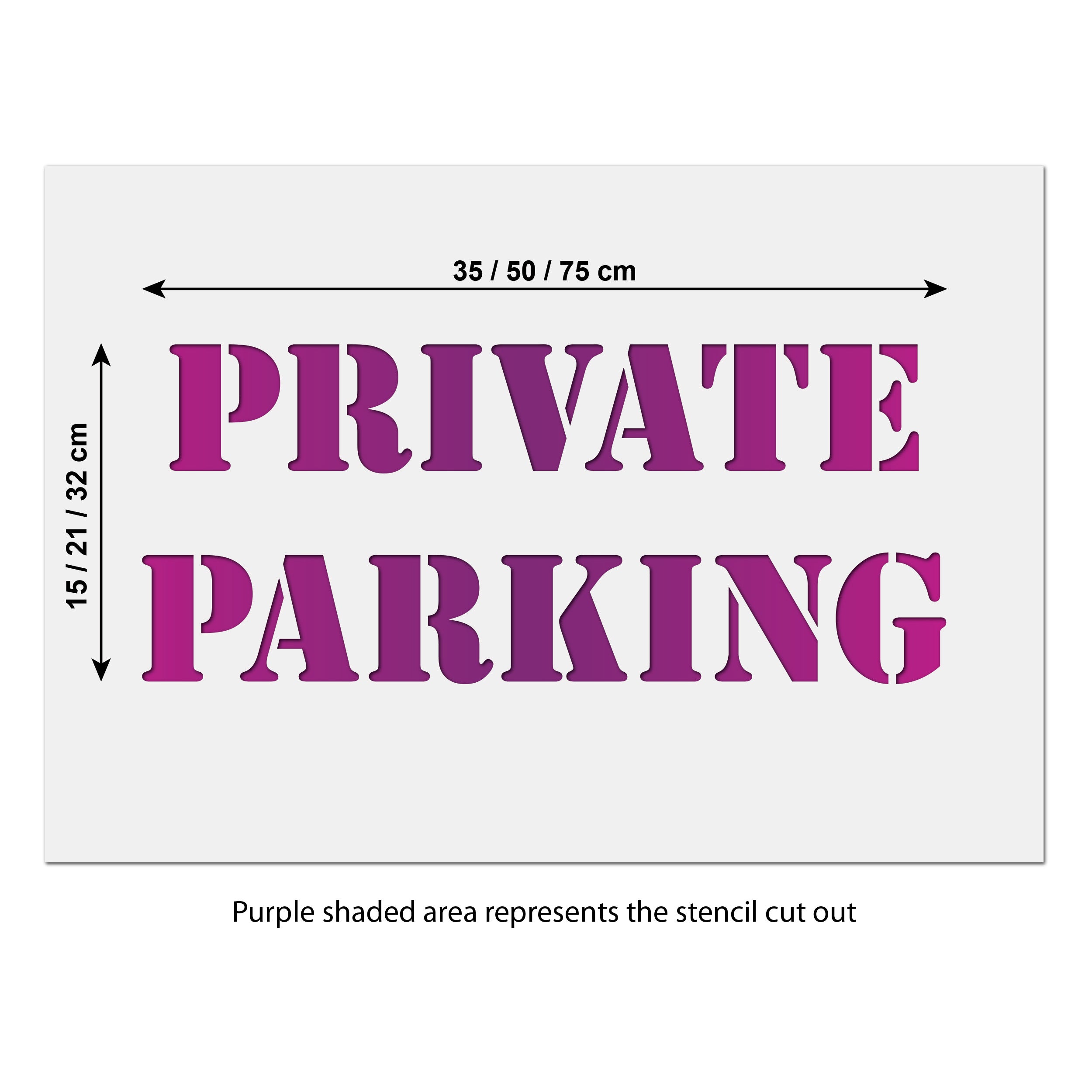 CraftStar Private Parking Stencil size guide